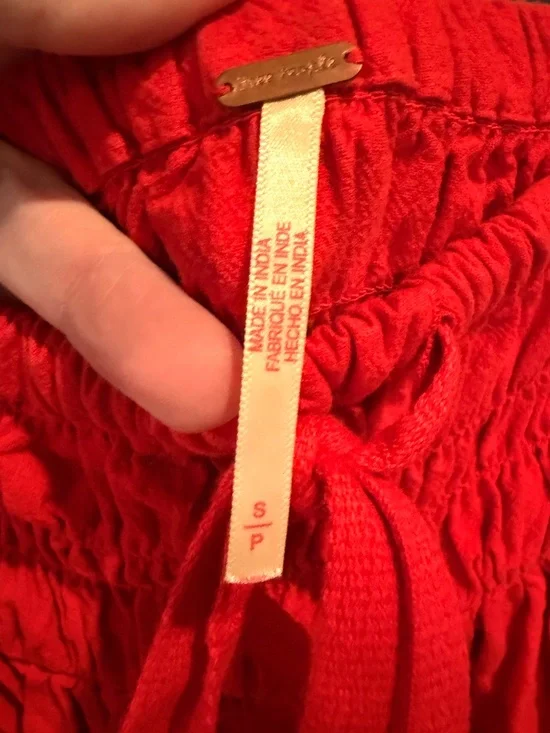 Free People All The Things Set Scarlet Glow Red Crop Top Skirt Set NWT Size S - Picture 9 of 9